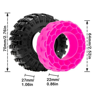 MEUS Racing MS6 Super Bouncer Tires & Super Soft Silicone Inserts for 1/18 TRX4M 1/24 SCX24 FCX24 AX24