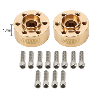 INJORA 12mm Heavy Brass Wheel Hex Hub Extenders Adapters for 1.9 2.2 Beadlock Wheel Rims