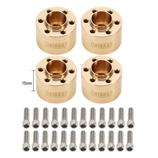 INJORA 12mm Heavy Brass Wheel Hex Hub Extenders Adapters for 1.9 2.2 Beadlock Wheel Rims