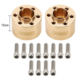 INJORA 12mm Heavy Brass Wheel Hex Hub Extenders Adapters for 1.9 2.2 Beadlock Wheel Rims