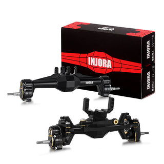 INJORA +5mm Diamond Portal Axles with Lay Down Servo Mount & Links for 1/18 TRX4M Brass