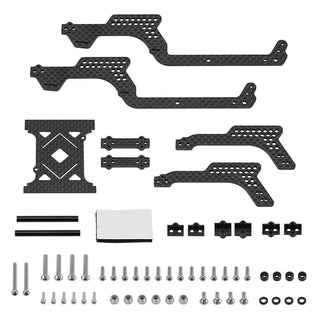 INJORA Universal LCG Chassis Frame Kit for 1/18 TRX4M (Carbon Fiber)