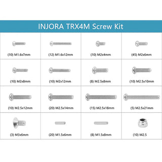 INJORA M1.6 M2 M2.5 Grade 12.9 Button Head Stainless Steel Screws Nuts for 1/18 TRX4M (4M-15)