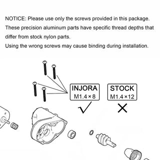 INJORA Aluminum Transmission Kit for 1/30 SCX30 (Unassembled)