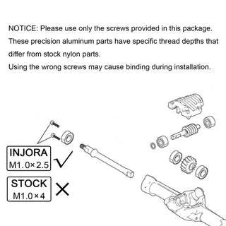 INJORA Aluminum Front & Rear Axle Housings for 1/30 SCX30