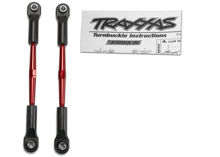 Traxxas 2336X Turnbuckles, aluminum (red-anodized), toe links, 61mm (2)(assembled with rod ends & hollow balls) (fits Stampede®) (requires 5mm aluminum wrench #5477)