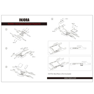 INJORA Universal LCG Carbon Fiber Chassis Frame Kit for 1/24 SCX24