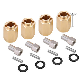 INJORA 4PCS 5/6/7/10mm Brass Wheel Hex Hub Extenders for 1/18 TRX4M (4M-02)