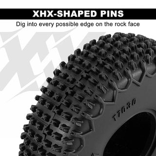 INJORA 0.7" 44*16mm XHX Pin Tires for 1/30 1/32 RC Crawlers (T7030)