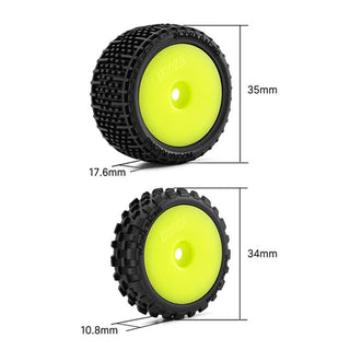 INJORA Unglued Pin Buggy Tires & Wheels for 1/24 Losi Micro-B