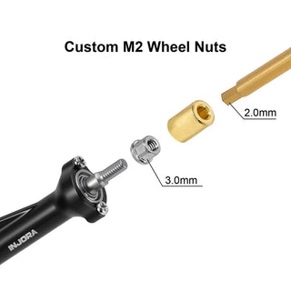 INJORA +3mm Planet Axles with Brass Steering Knuckles for 1/30 SCX30