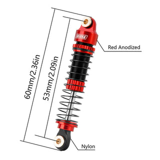 INJORA 53mm Threaded Oil Shocks for 1/18 Redcat Ascent-18 HPI Venture18