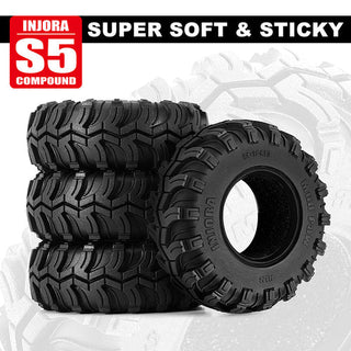 INJORA 1.3" 64*24mm Mud Paw M/T Tires (T1324)