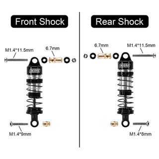 INJORA 4PCS Aluminum Oil Shocks for Losi Micro-B Micro-T