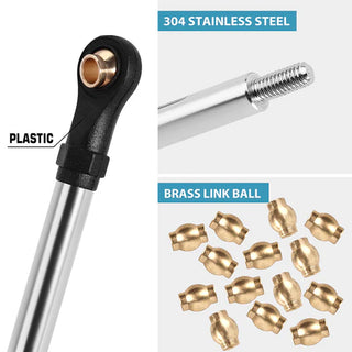 INJORA Stainless Steel High Clearance Links Set for 1/18 TRX4M Defender Bronco