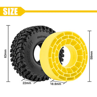 INJORA 1.0" 63*22mm MAVERIX Tires & Silicone Rubber Inserts Combo (4) (T1025)