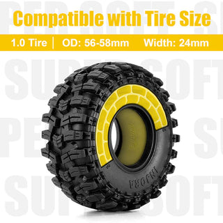 INJORA 4pcs Silicone Rubber Inserts for 56-58mm 1.0" Tires (1056)