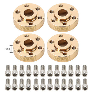 INJORA 12mm Heavy Brass Wheel Hex Hub Extenders Adapters for 1.9 2.2 Beadlock Wheel Rims