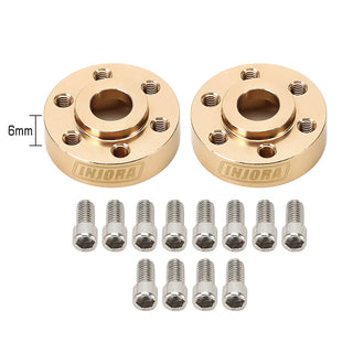 INJORA 12mm Heavy Brass Wheel Hex Hub Extenders Adapters for 1.9 2.2 Beadlock Wheel Rims