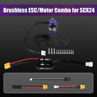 INJORA MBL32 G2 Waterproof Brushless ESC & 1721 Purple Viper Motor for 1/24 SCX24