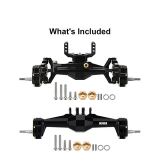 INJORA +5mm Diamond Portal Axles with Lay Down Servo Mount & Links for 1/18 TRX4M Brass