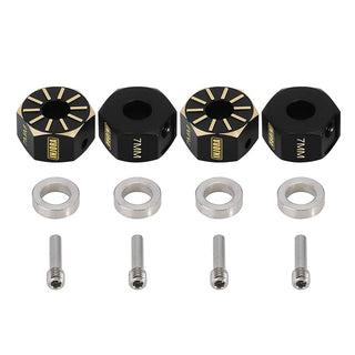 INJORA Black Brass Wheel Hex Hub Extenders for Axial SCX10 PRO SCX10 III UTB10 Capra