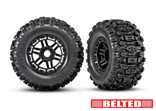 Maxx 2.8" Black Wheels & Belted Sledgehammer Tires (2) #8979
