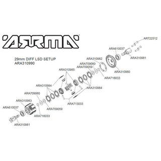 ARRMA Limited Slip F/R Differential Set GP4 5mm 10k