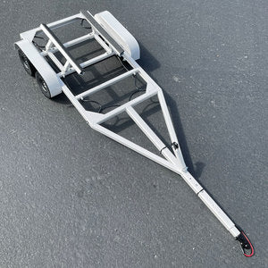 BOLD RC BOL5100 white boat trailer three-quarter top view