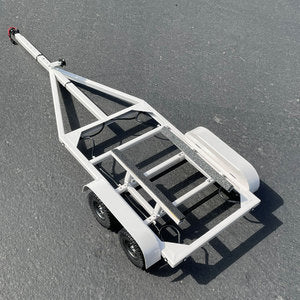 BOLD RC BOL5100 white adjustable boat trailer rear three-quarter view