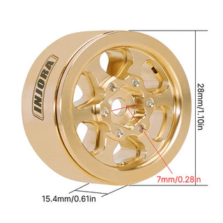 INJORA 1.0" 40g/pcs Brass -4.7mm Offset Wheels for Micro Crawlers (W1011)