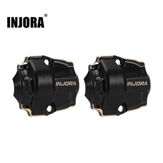 INJORA Black Coating Brass Diff Covers for 1/32 Redcat Ascent-32 (ASC32-07)