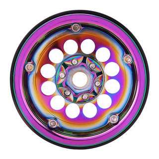 INJORA 2.2" Super Heavy 224g/pcs Brass & Aluminum Deep Dish Wheels for 1/10 RC Crawler (W2257)
