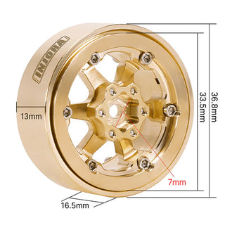 INJORA 1.3" Brass Beadlock Wheels for 1/24 1/18 RC Crawlers (W1310)