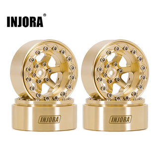 INJORA 1.3" Brass Beadlock Wheels for 1/24 1/18 RC Crawlers (W1310)