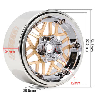 INJORA 1.9" ModuWheel Brass & Aluminum -9.65mm Offset Wheels for 1/10 RC Crawlers