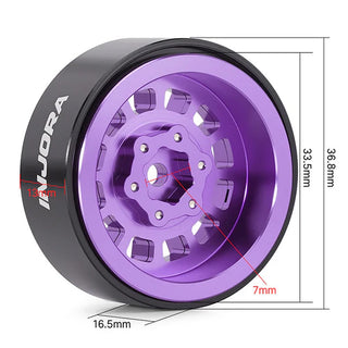 INJORA 1.3" Aluminum 0mm Offset Wheels for 1/18 1/24 RC Crawler (W1314)