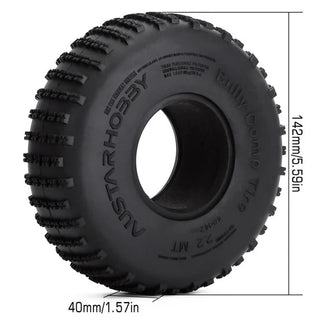 INJORA 2.2" 142*40mm Comp Pin Tires for 1/10 RC Crawlers