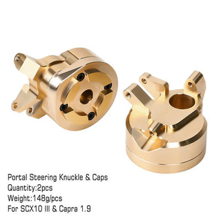 INJORA Heavy Duty Brass Portal Steering Knuckle for Axial SCX10 III Capra 1.