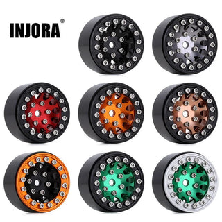 INJORA 1.0" 12-Spokes Beadlock Aluminum Wheel Rims for 1/24 RC Crawlers (4) (W1049)