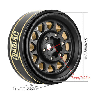 INJORA 1.0 Plus Brass Beadlock Wheel for 1/24 1/18 RC Crawler SCX24 TRX4M FCX24 (W1107)