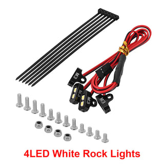 INJORA 4LED Rock Lights Kit for 1/10 RC Crawler (White, Yellow)