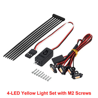 INJORA Rock Lights Kit with Controller for 1/18 1/24 RC Crawler(White, Yellow)