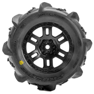 1/16 Dumont F/R MT Tires Black Split Six (2): ARRMA MINI KRATON