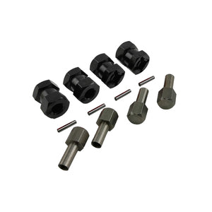 Black 15mm wheel hex extension adapters and installation hardware RCE1950