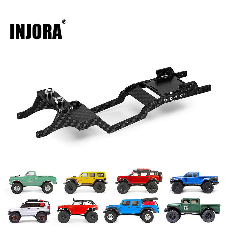 INJORA Universal LCG Carbon Fiber Chassis Frame Kit for 1/24 SCX24 – RC ...