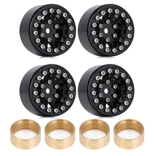 INJORA 1.0" 12-Spokes Beadlock Aluminum Wheel Rims for 1/24 RC Crawlers (4) (W1049)
