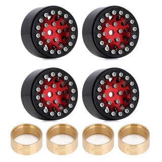 INJORA 1.0" 12-Spokes Beadlock Aluminum Wheel Rims for 1/24 RC Crawlers (4) (W1049)