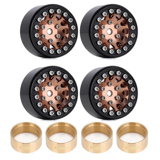 INJORA 1.0" 12-Spokes Beadlock Aluminum Wheel Rims for 1/24 RC Crawlers (4) (W1049)