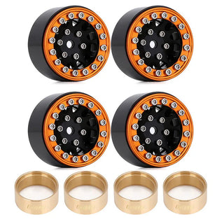 INJORA 1.0" 12-Spokes Beadlock Aluminum Wheel Rims for 1/24 RC Crawlers (4) (W1049)